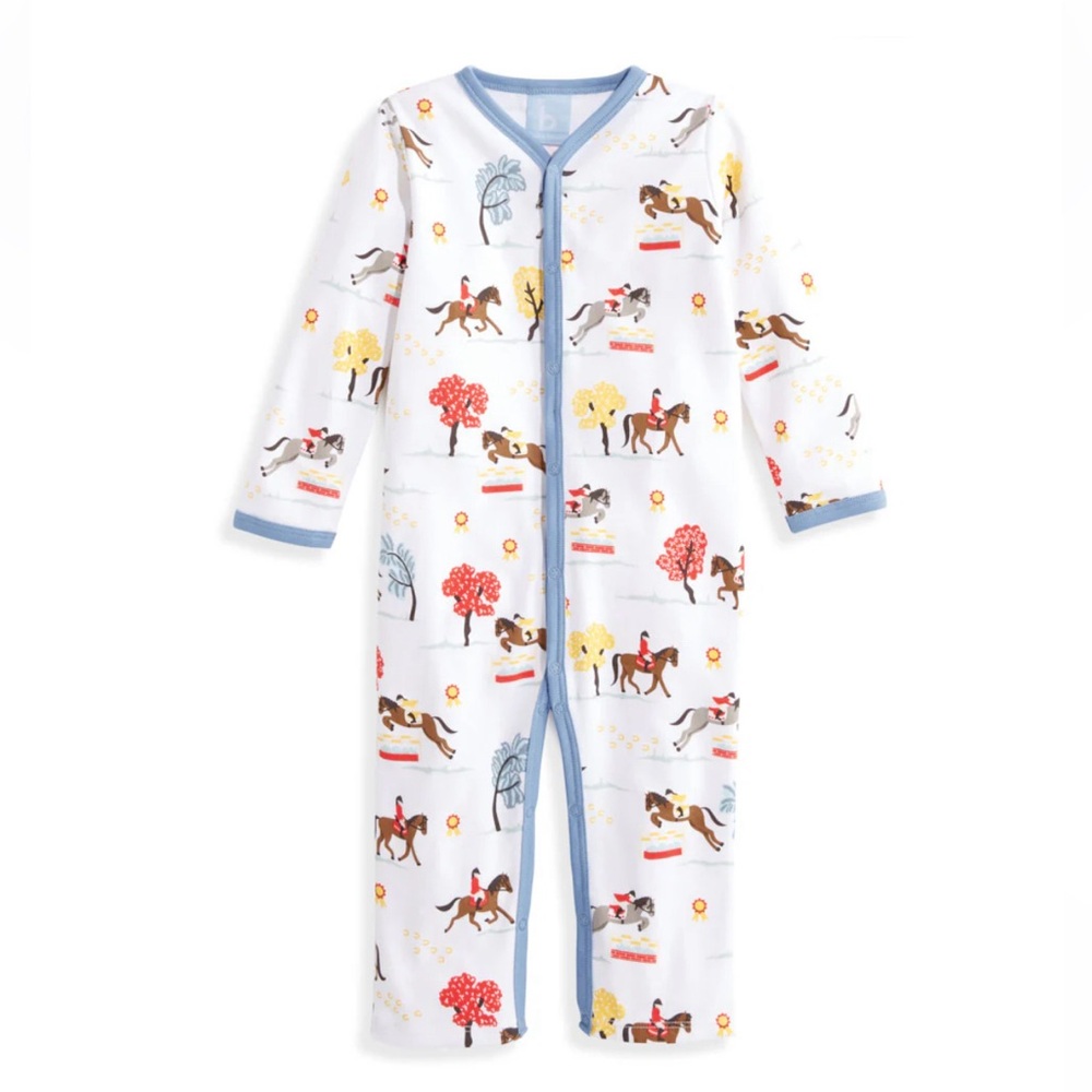 Bella Bliss Bright Equestrian Pima Romper Outfit 3m